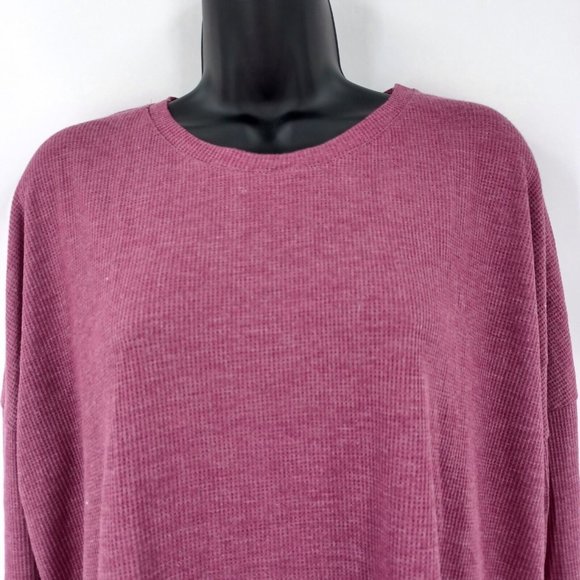 COTTON ON Sz S Oversized Waffle Knit Sweater Mauve Pink Cozy Casual Lounge Fall - Picture 4 of 12